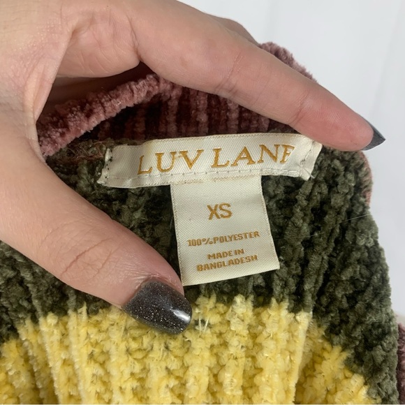 CLEARANCE -- Luv Lane XS Striped Chunky Knit Sweater – Fall Colours - Picture 7 of 10